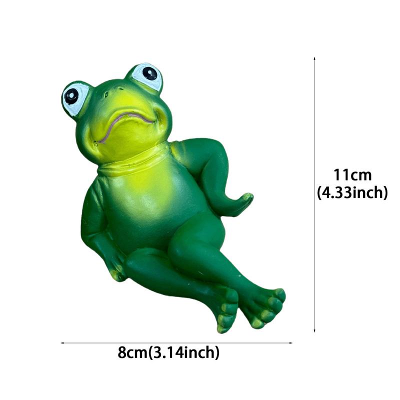 Frog Figurine Cute Home Decor Frog Garden Statue Small Resin Frog Ornament Home Desktop Decoration