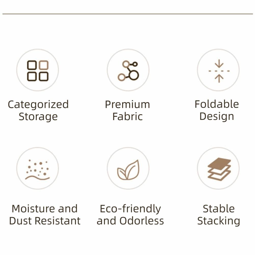 Foldable Clothes Storage Box Washable Multi Compartment Clothes Storage Organizers Breathable Thicken Foldable Storage Box