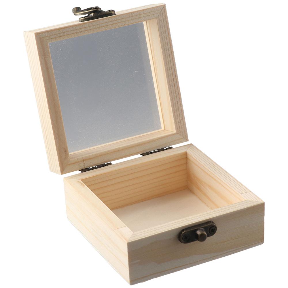 1/3pcs 3.5'' X 3.5'' X 1.8'' Gift Wrapping Wooden Box Wooden Household Storage Box Living Room