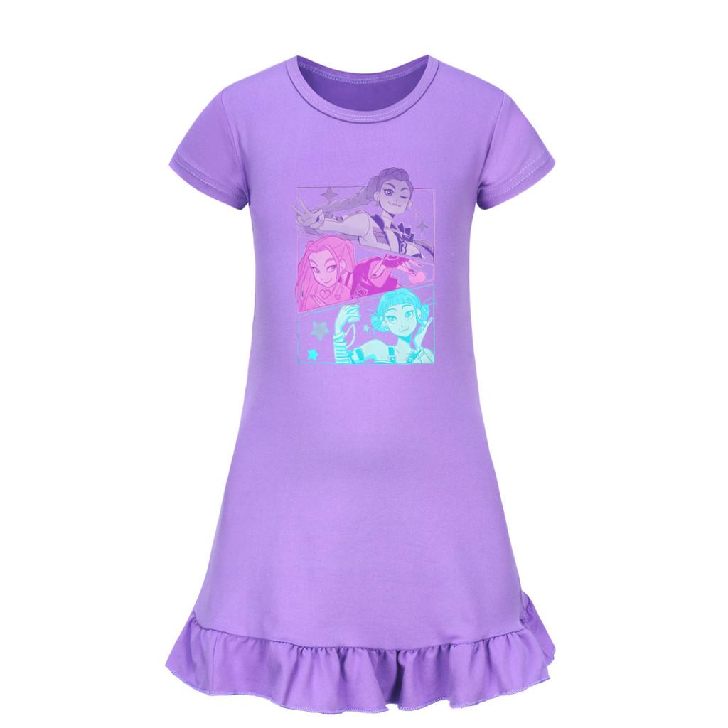 5160 Kids Girls Mira Zoey Rumi Printed Ruffle Short Sleeves Casual Dress