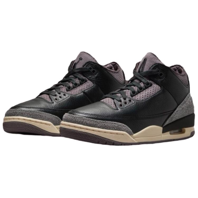 A Ma Maniére x  Air Jordan 3 Retro Sen Uyurken Kadın Spor Ayakkabıları Siyah Düz-Kalay Mor-Cevher FZ4811-001