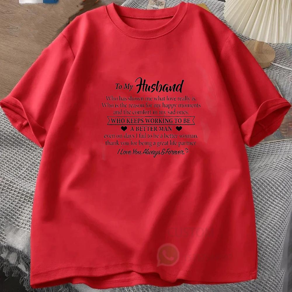 TO MY HUSBAND Graphic Vintage Mens TShirt Cotton Oneck short sleeve Tee Tops Unisex casual TShirt Oversized Tshirts streetwear