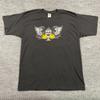 Vintage 90s Fire Flame Winged Spade Skull Shirt Large 22x31 Black