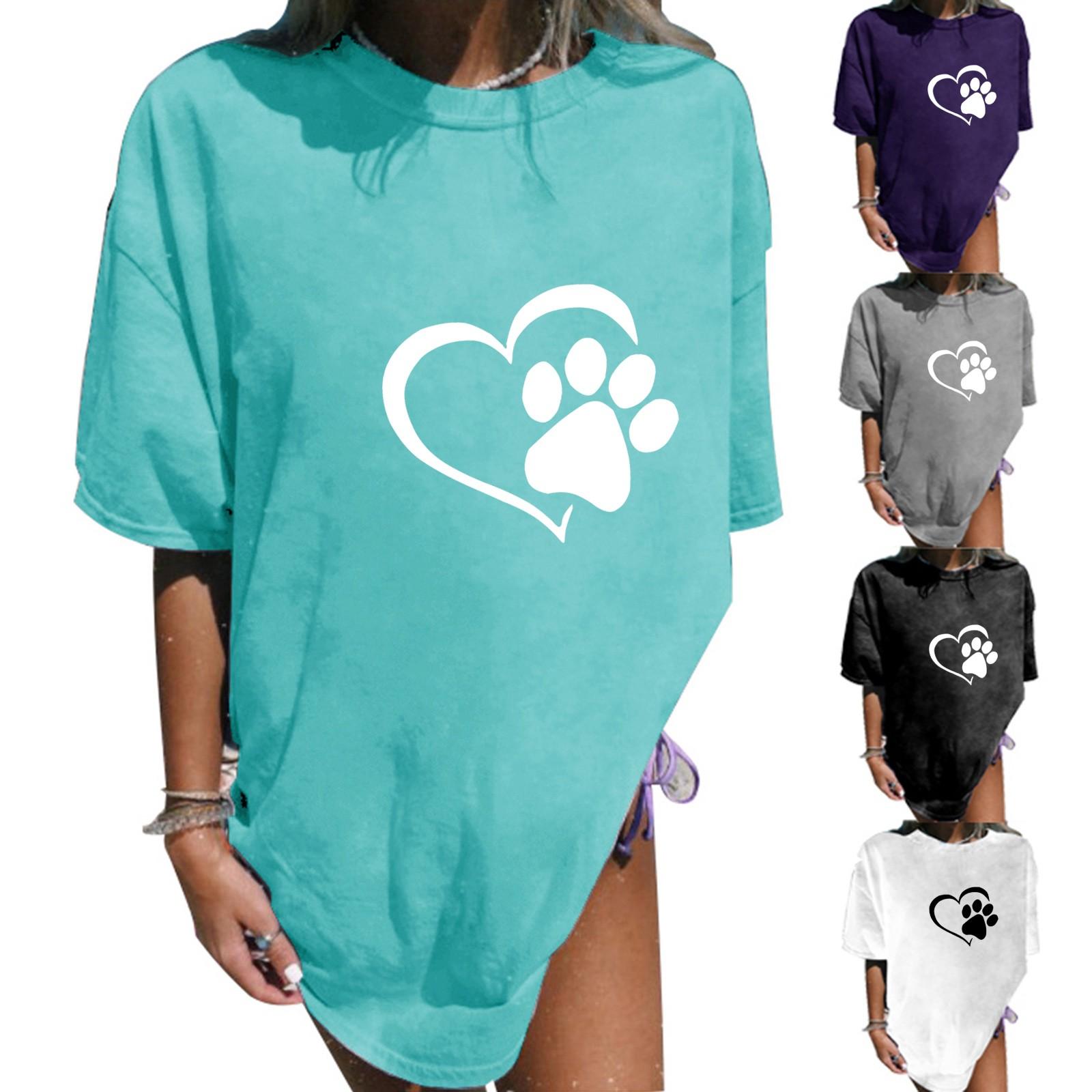 

Женская повседневная модная летняя футболка с короткими рукавами и принтом