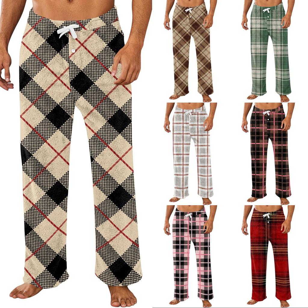 Men's Casual Printed Sleep Pants for Warm Loungewear At Home