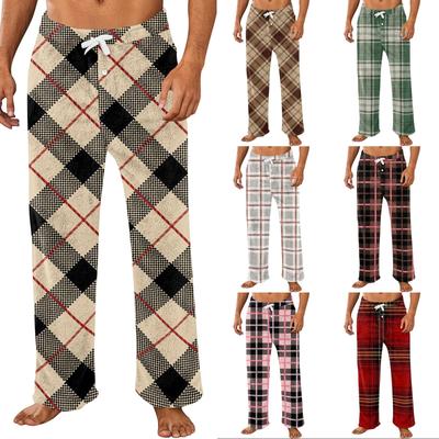 Pantalones de Dormir Casuales Estampados para Hombre para Ropa de Casa Cálida en Casa