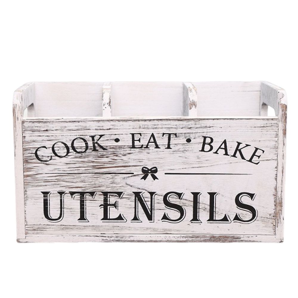 Stable Kitchen Utensil Holder 3 Compartments Chopstick Fork Spoon Organizer  Party