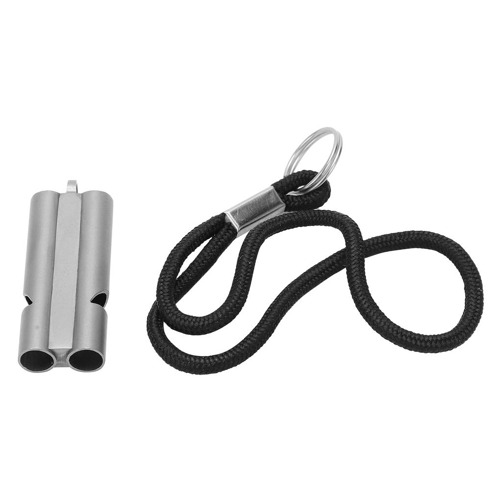 Pure Titanium Whistle with Lanyard Outdoor Survival Whistle High Decibel Whistle Emergency