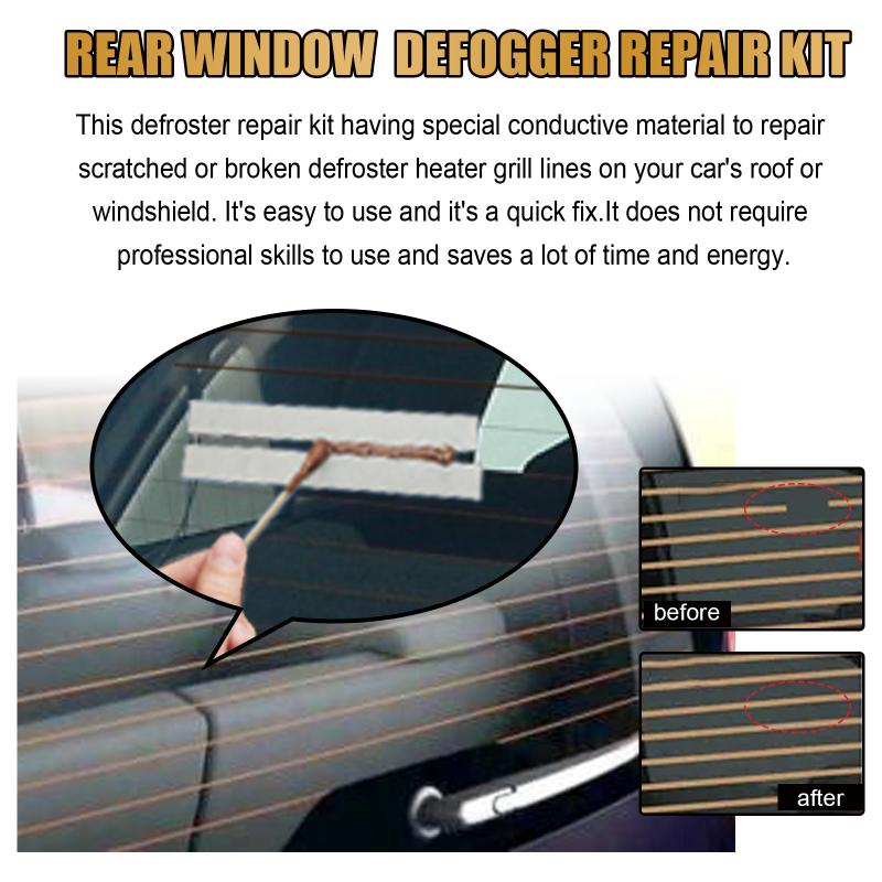 Automotive Rear Window Defogger Grid Repair Kit Fast Fix for Broken Heater Strips and Scratched Lines DIY Car Glass Solution