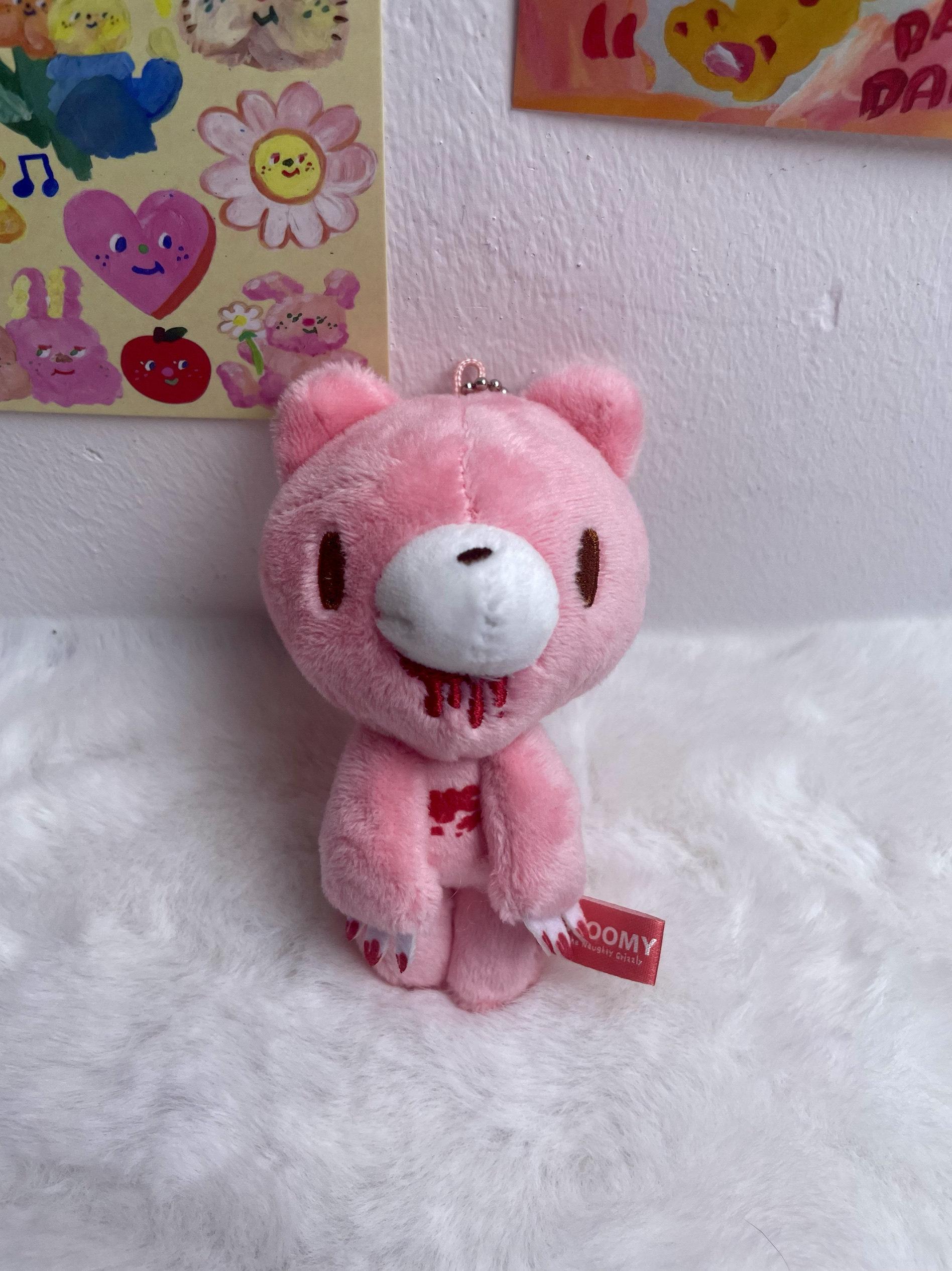 Düsterer Bär Plüschanhänger Blutiger Rosa Bär Puppe Schlüsselanhänger Niedlicher Taschenanhänger Zubehör Perfektes Geschenk Für Anime-Fans Und Taschen Dekoration