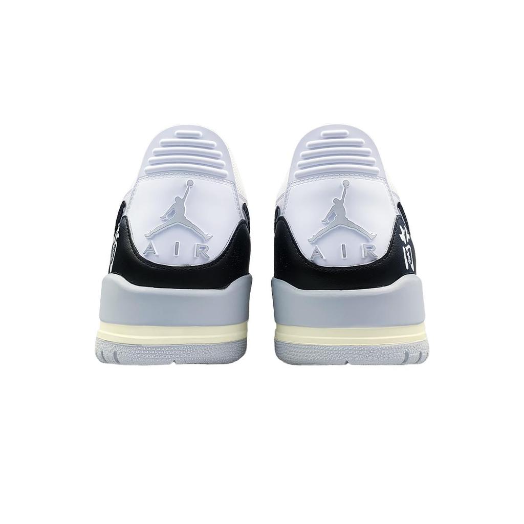 Jordan Legacy 312 Slip Resistant Abrasion Resistant Low top Vintage Basketball Shoes Men's Black White Gray HJ9199-111(Team652-312)