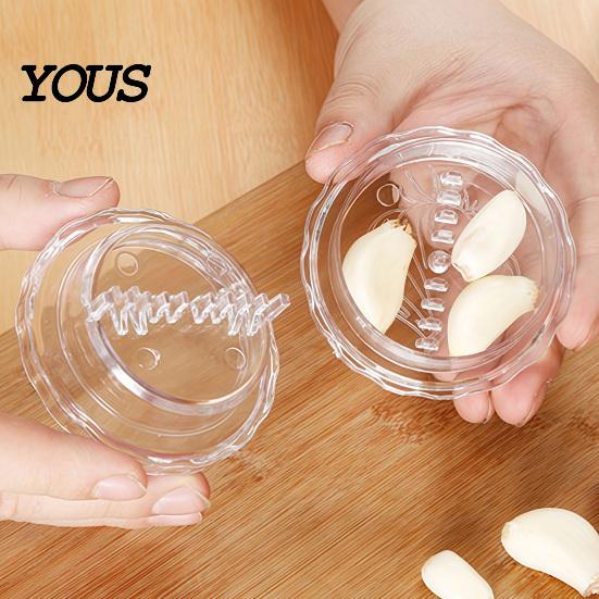 Schiaccia-aglio per cucina, Trituratore manuale trasparente, Pressa portatile ad azionamento facile per tritare finemente aglio, cipolla, zenzero, noci, erbe aromatiche