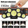 Adjustable Waterproof LED Headlamp 7 Bulbs Ultra Bright USB Rechargeable Flashlight for Hiking, Running, Cycling, Night Work