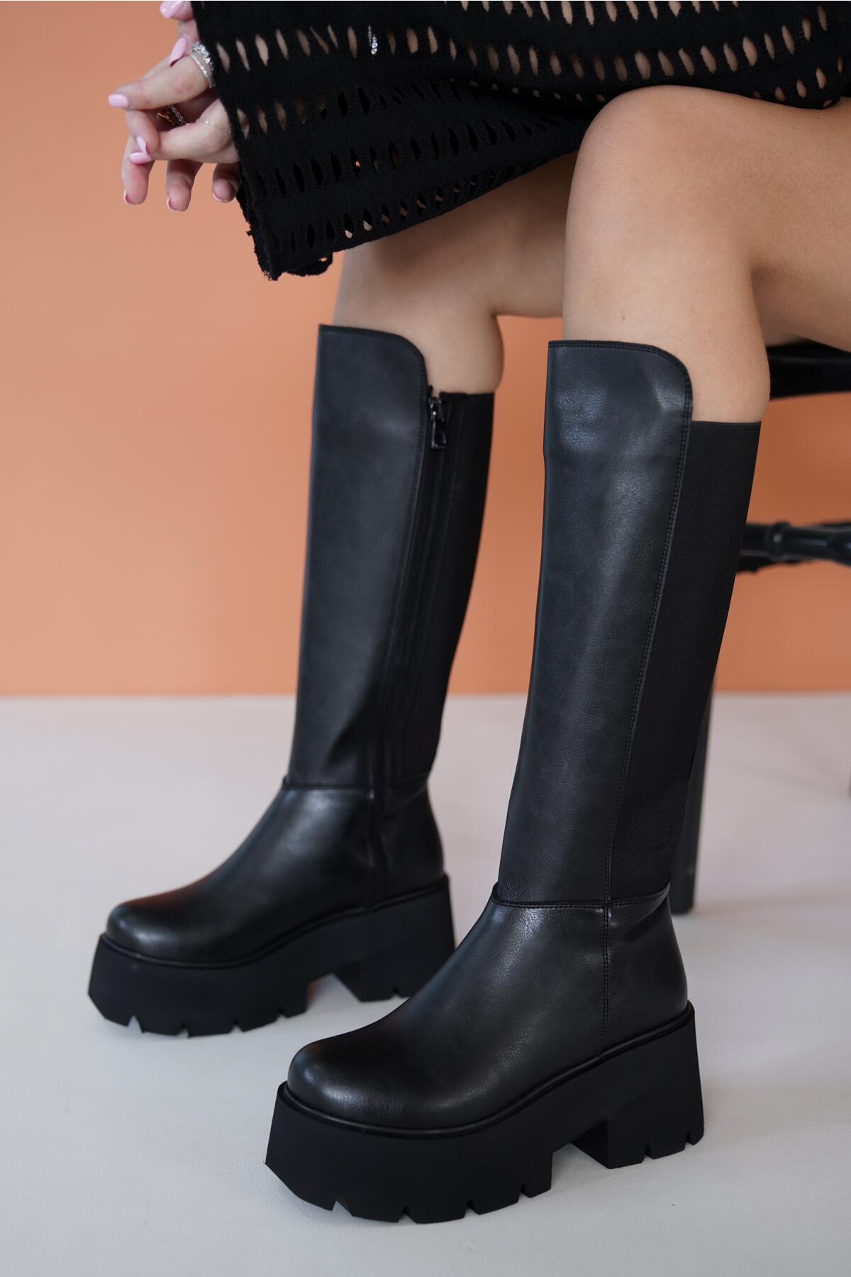 

Women s Fashion Style Special Design High Wedge Heel Knee High Boots 36