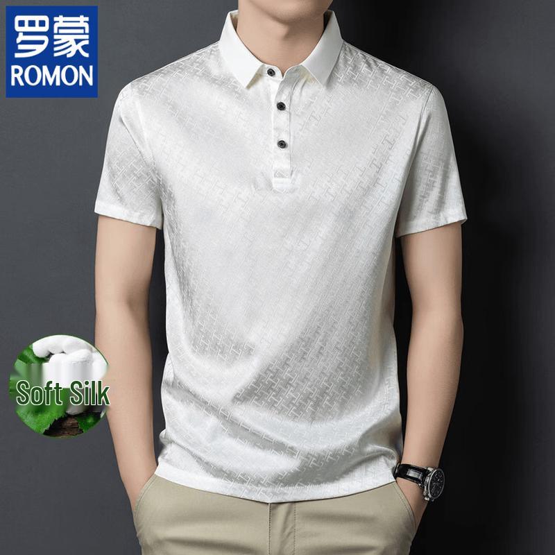 ROMON Men's Silk Blend Polo Shirt