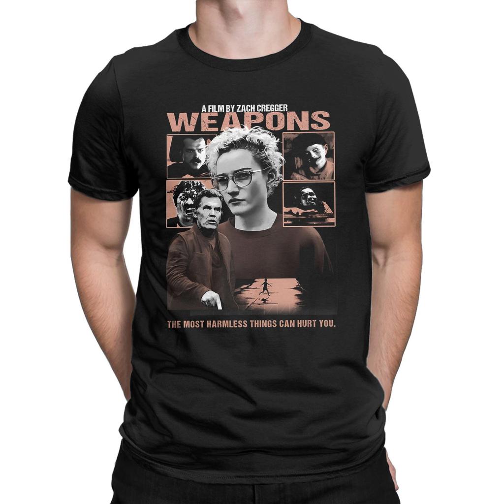 Men T-Shirt  Weapons Movie 2025 Vintage Cotton Tees Short Sleeve  T Shirt Crew Neck Clothing Summer