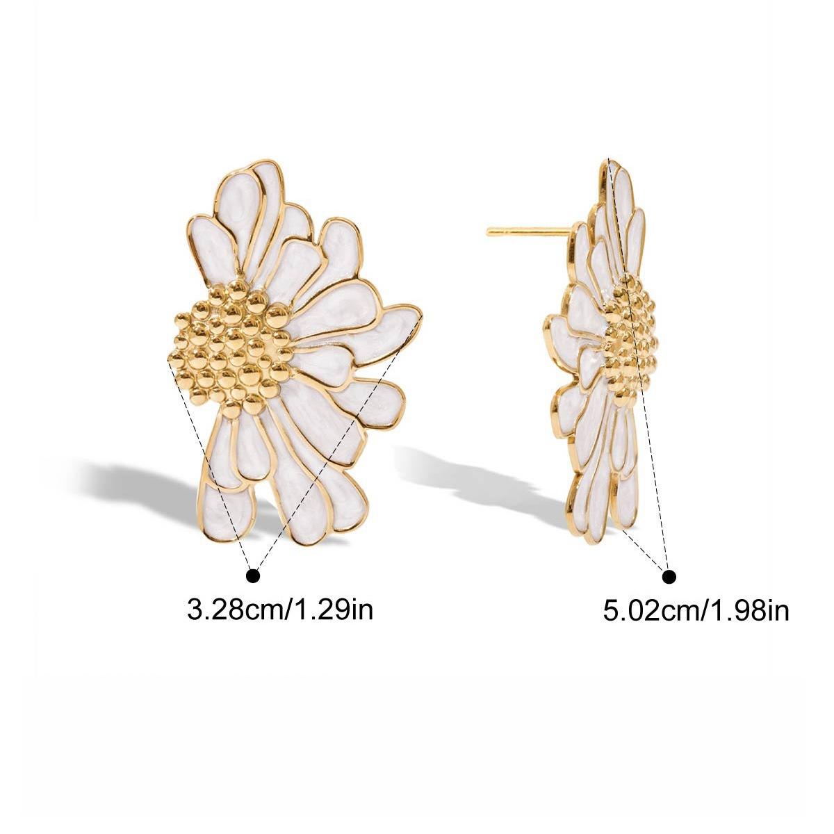 Yori Minimalistic Stainless Steel Geometric Earrings 18K Gold PVD Plated Versatile Popular PVD Waterproof Jewelry белый