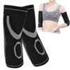Outdoor Sport Ellbogenstütze Armschutz Rutschfest Warmhalten Kompression zum Laufen Alle Jahreszeiten(SchwarzGrau )