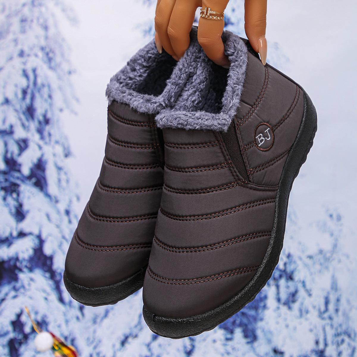 

Fashion Winter Women S Shoes New Couple Thickened Warm Cotton Shoes Non-Slip Waterproof Snow Boots Cotton Boots Women S Summer Shoes 46 темно-коричневого