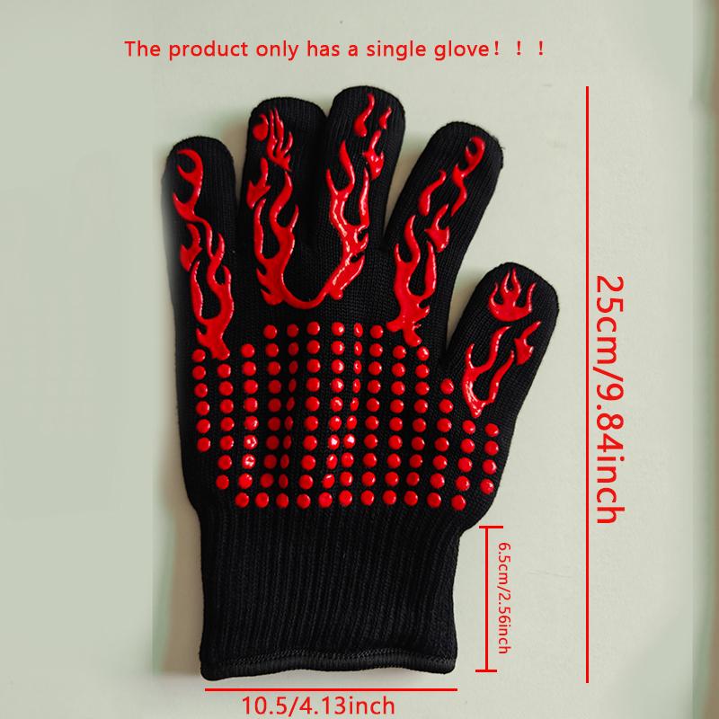 Flame Retardant Non-slip BBQ Fire Gloves Microwave Oven Gloves Oven Mitts Fireproof 300-500 Centigrade Extreme Heat Resistant