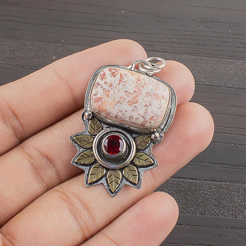 

Natural Scolocite Gemstone 925 Sterling Silver Jewelry Designer Pendant 1.6 AJP-2166