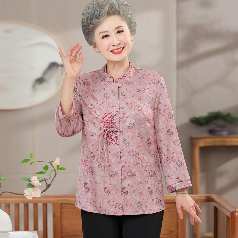 Elderly Women's New Chinese Style Floral Shirt