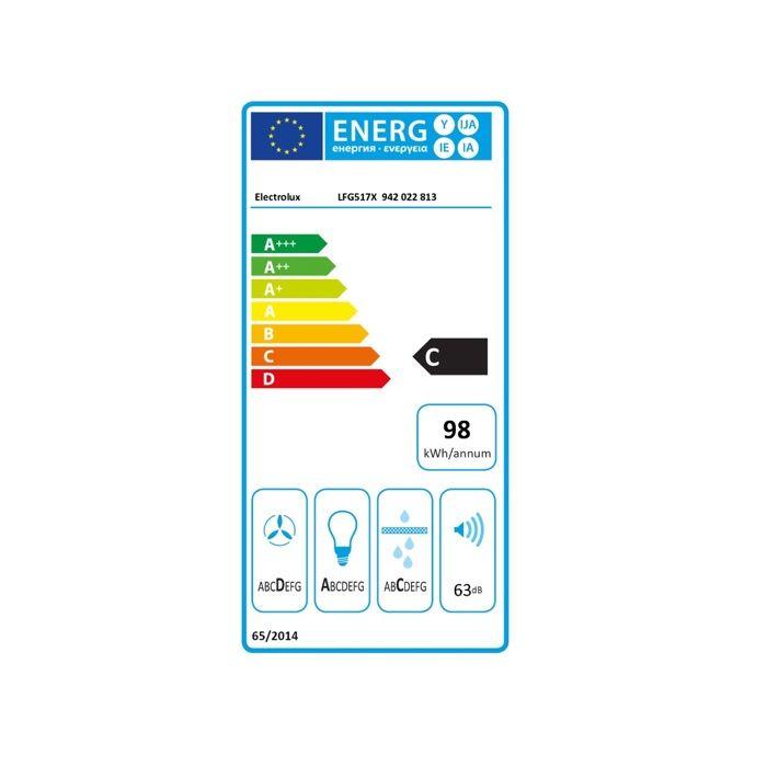 Groupe filtrant - ELECTROLUX - LFG517X - 70 cm - Eclairage LED - Débit 705 m3/h