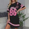 Elegante Dames Korte Mouw Mode 3D Print Midi Jurk Grote Maten Strandkleding