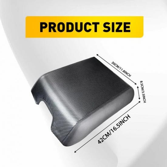 Fit 15-20 Ford F150 Synthetic Leather Cover Center Console Armrest CarbonFiber B
