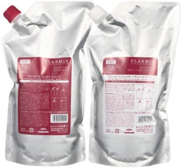 

Milbon Plarmia Enriched Shampoo 1000mL + Treatment F 1000g Refill Set