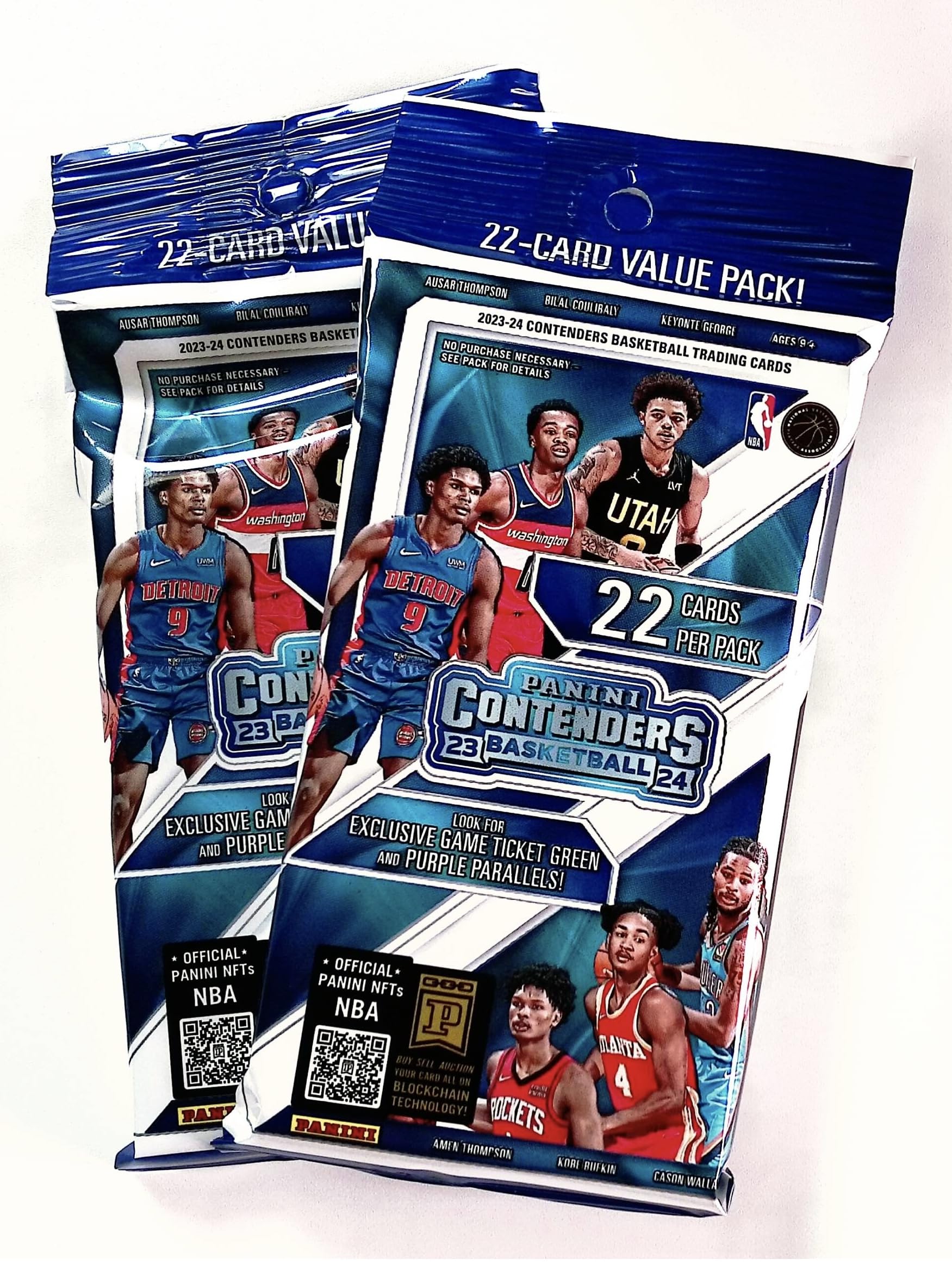 

(2) 2023-24 Panini Contenders Basketball 22-Card Jumbo Value Packs - 2 Packs - 44 Basketball Cards