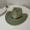 Jazz hat men's and women's outdoor riding cowboy hat high-end fashion versatile top hat European and American warped felt hat