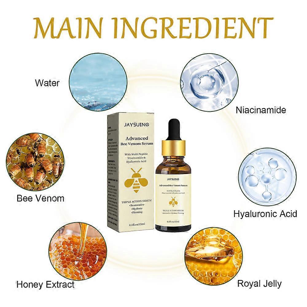 3PCS Advanced Bee Venom Serum, Honey Anti Aging Face Serum, Bee Venom Essence Anti-wrinkle Essence Moisturizing, Honey Serum For Face