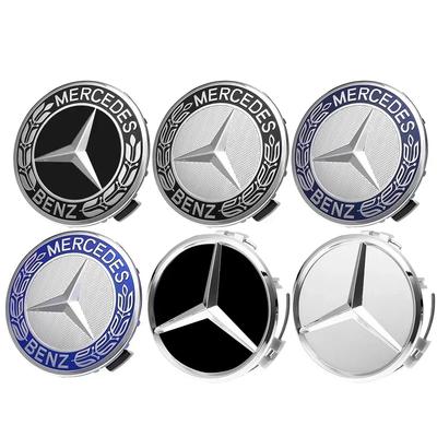 Car Sticker 2025 Hot For Mercedes Benz 75MM Car Styling Wheel Center Covers Hub Caps Replacement For Mercedes Benz W211 W203 W20