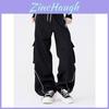 Pantaloni Cargo Casual Larghi con Coulisse Danza Urbana Neri da Donna Primavera