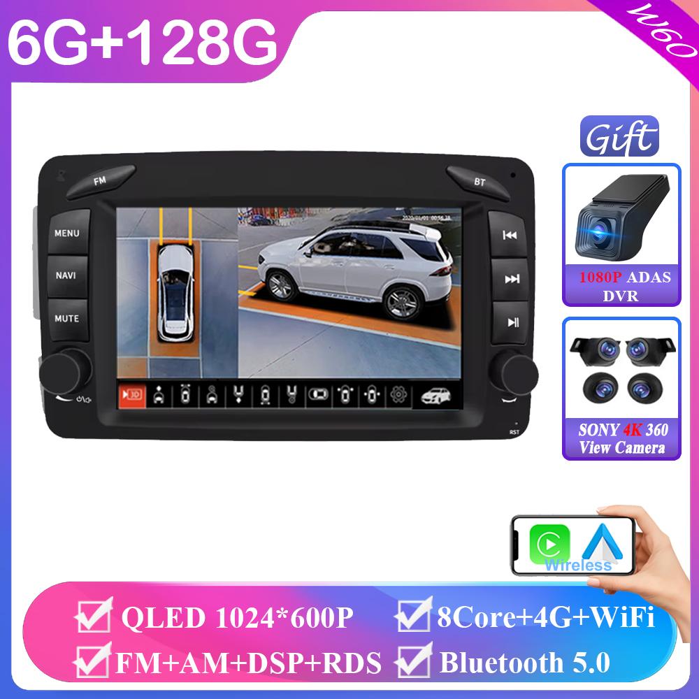 7 Inch Android Auto CarPlay Car Multimedia Player For Mercedes W209 Benz W209 W203 Vito W639 Vaneo CLK W210 Bluetooth Car Radio