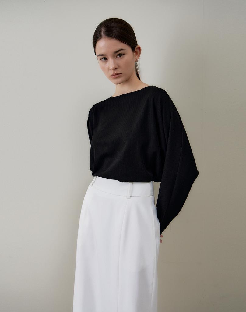 GIEMAR Boat Neck Tee Black Boat Neck Tee Black