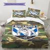 Canterbury Bulldogs Pattern Bedding Set Quilt Cover Pillowcase Home Decor Gift (1 * Duvet Cover + 2 * Pillowcase, Without Core)