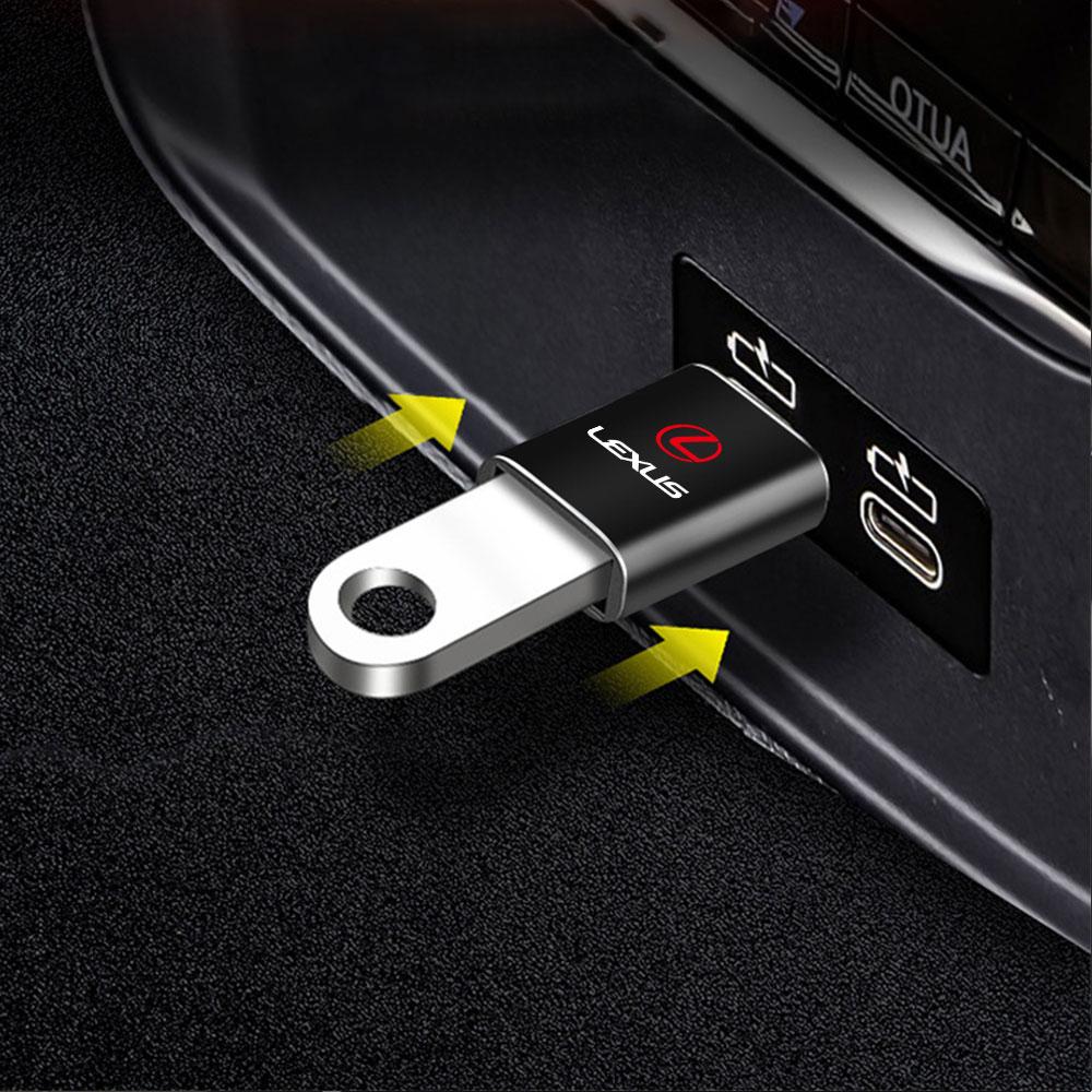 Car USB Adapter Card Reader OTG Type C Phone Computer Connector For Lexus FSport IS RX NX IS250 IS300 LX570 RX450h CT200h RX300 IB3