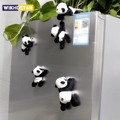 Sevimli Yumuşak Peluş Panda Mıknatıs - Oval Kumaş Beyaz Tahta ve Buzdolabı Dekoru, Hediye ve Düzenleme İçin Mükemmel