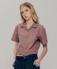 YALE Lightweight Half-Sleeve Crop Shirt_Purple