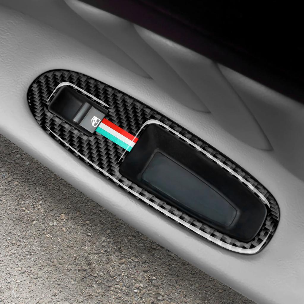 WZLN3 For Alfa Romeo 159 Brera Spider 2004-2011 Soft Carbon Fiber Car Window Lift Button Adjustment Panel Sticker Interior Accessories