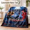 Miraculous Ladybug Custom Name Flannel Throw Blanket Soft Warm for Sofa Bed Indoor Home Use