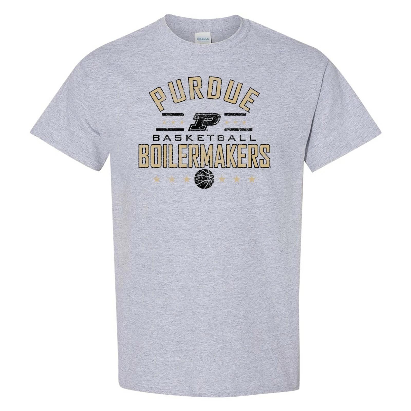 Purdue Boilermakers Basketball Stars T-Shirt - Sport Grey 4XL