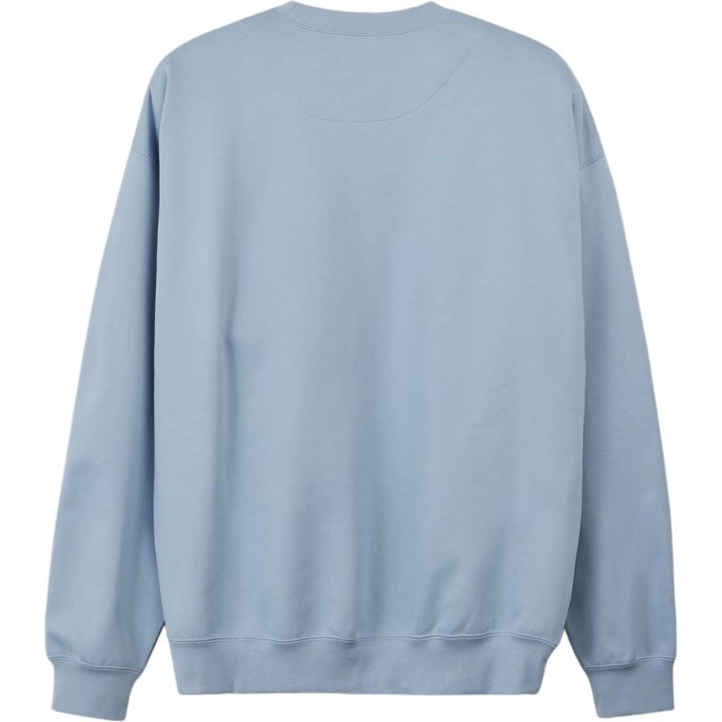 Y-3 Solid Color Logo Letter Number Print Crew Neck Loose Long Sleeve Sweatshirt Unisex Sweatshirt Sky-Blue JD9803