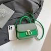 Sommer Must-Have Crossbody-Tasche - Colorblock Drehverschluss Mini-Geldbörse, Sling Bag aus Materialmix für Streetwear & Reisen