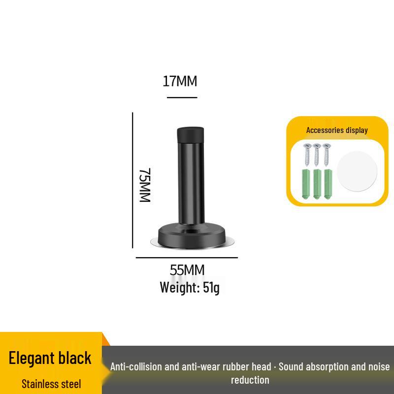 Stainless Steel Anti-Collision Rubber Door Stopper for Glass and Entrance Doors