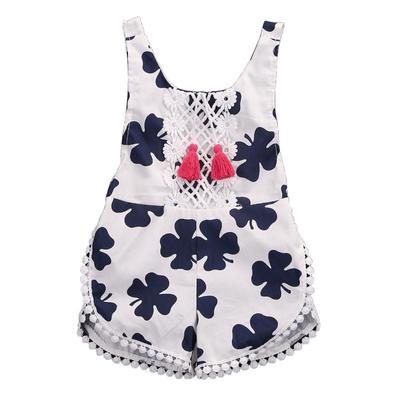 Sleeveless Back Cross Toddler Romper Infant Baby Clothes Dinosaur Printed
