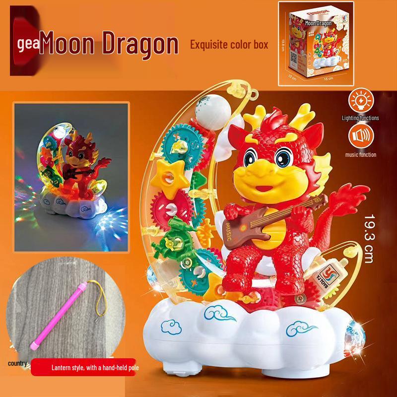Glowing Moon Dragon Lantern: Musical New Year Flower Lanterns for Kids