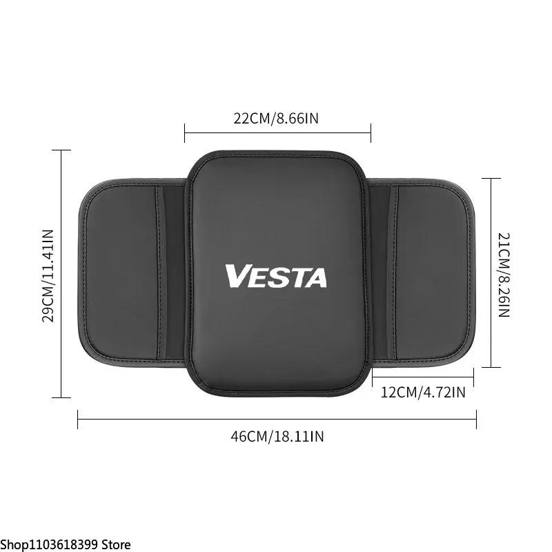 Leather Car Armrest Box Pad Center Console Arm Rest Protector Storage Pocket for LADA VESTA Car Accessories Interior